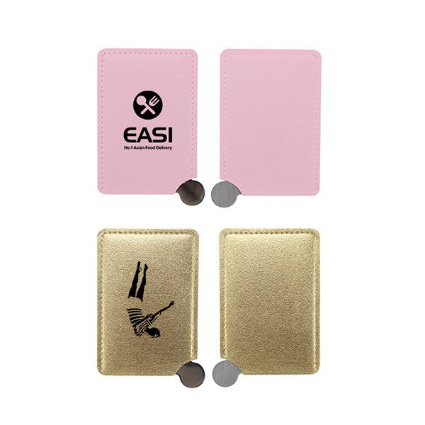 方形卡片式PU皮革隨身鏡