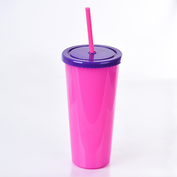 650ml單層PP吸管杯