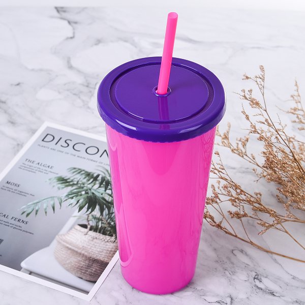 650ml單層PP吸管杯