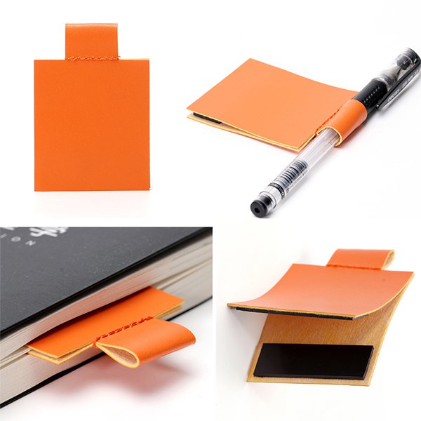 皮革磁鐵夾書籤