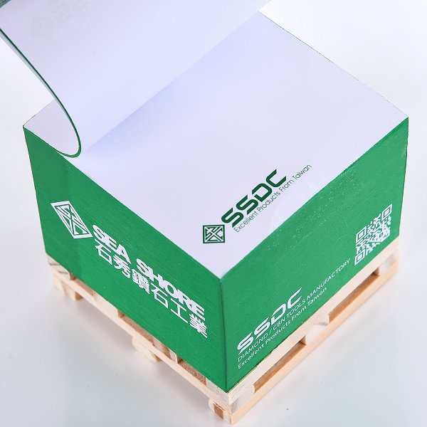 方型紙磚-7.5x7.5x5.5cm四面單色印刷-內頁單色印刷附棧板便條紙(同53CA-0001)