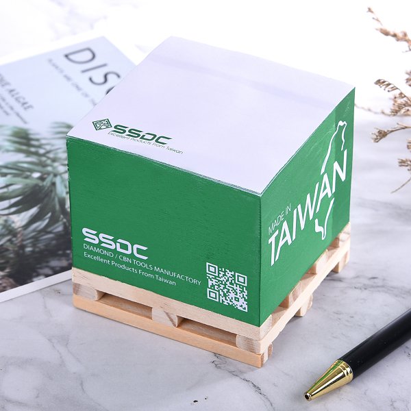 方型紙磚-7.5x7.5x5.5cm四面單色印刷-內頁單色印刷附棧板便條紙(同53CA-0001)