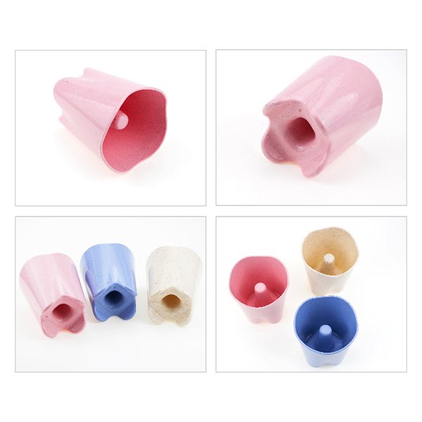 牙齒造型小麥秸稈漱口杯