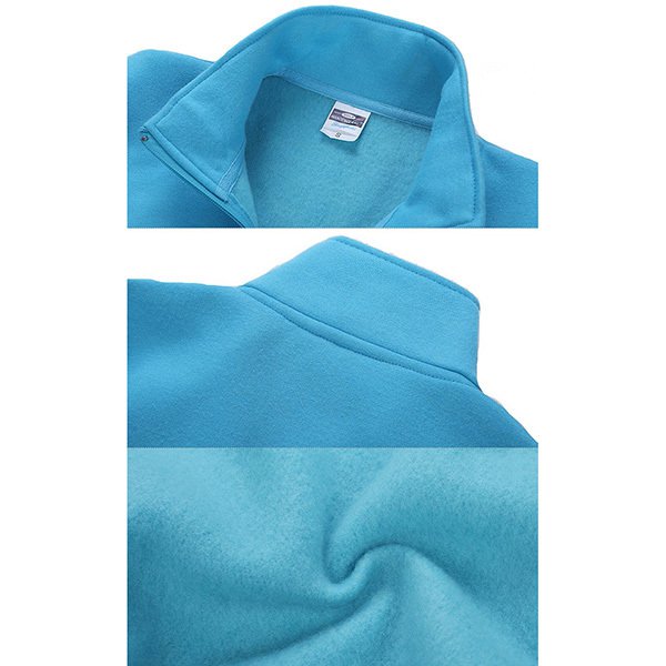 抓絨立領素面外套