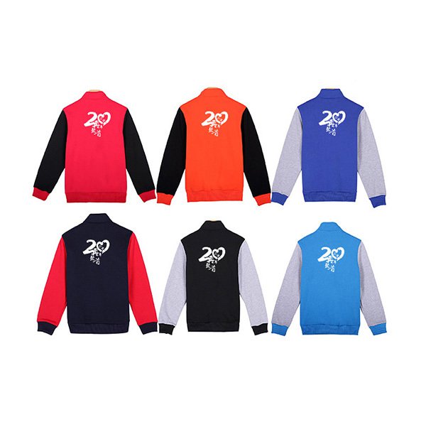 棉質立領拼色外套