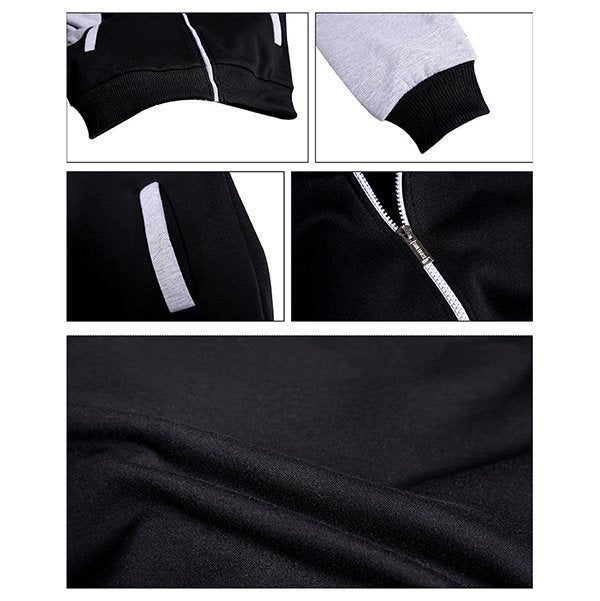 棉質立領拼色外套