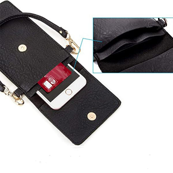 皮革斜背手機袋