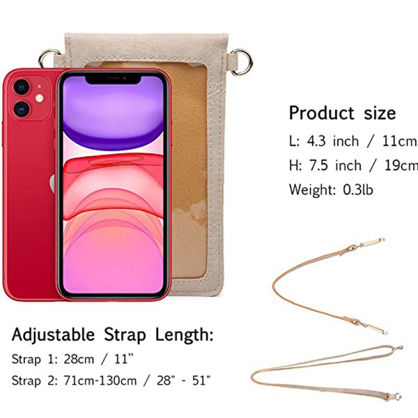 皮革斜背手機袋