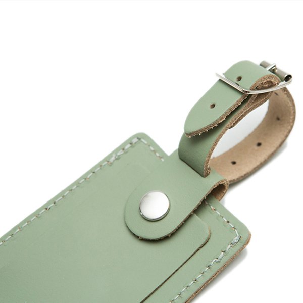 馬可龍綠皮革行李吊牌