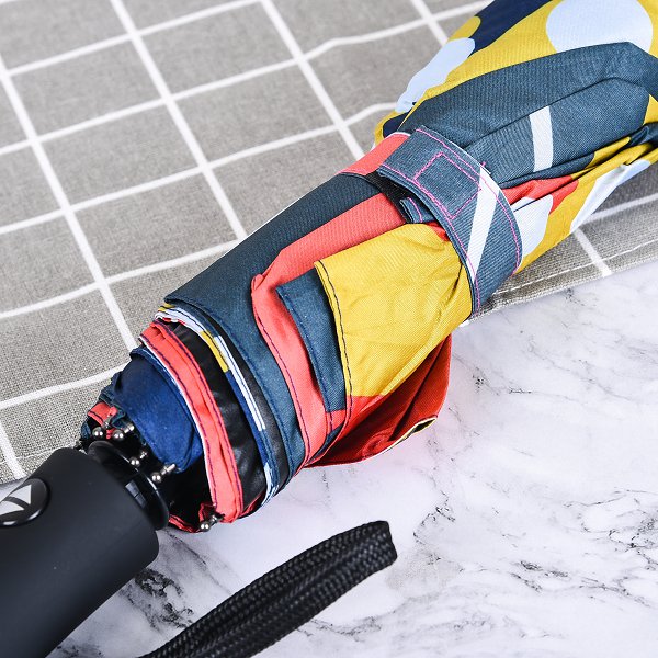 8骨三折全自動彩色雨傘