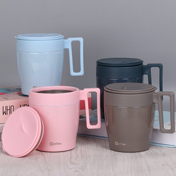 330ml時尚手把304不鏽鋼保溫杯