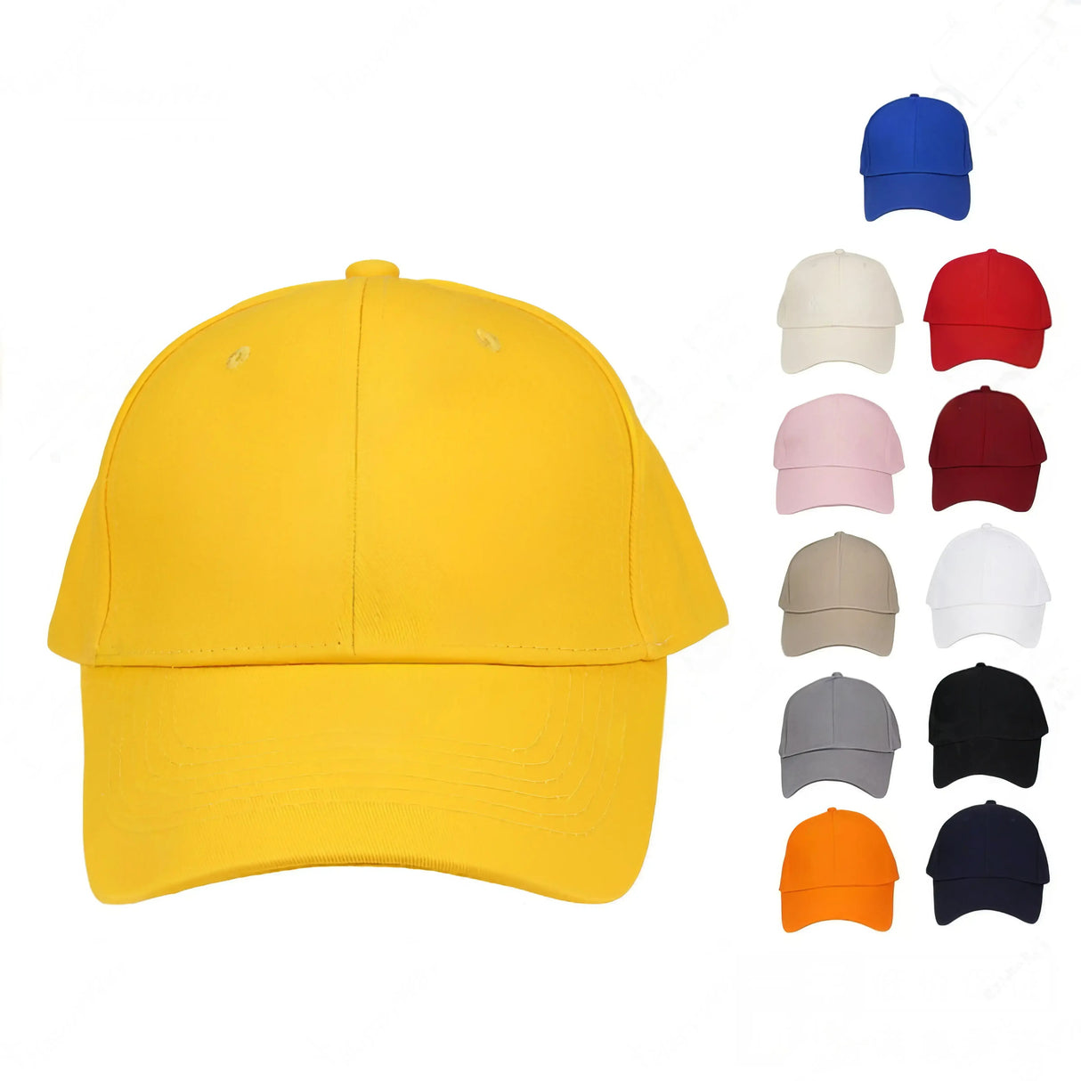 【少量客製】全棉6片銅扣棒球帽-可客製印刷文字圖案