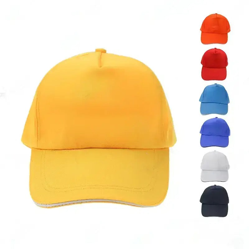 【少量客製】單色棉質5片式棒球帽-可客製印刷LOGO圖案