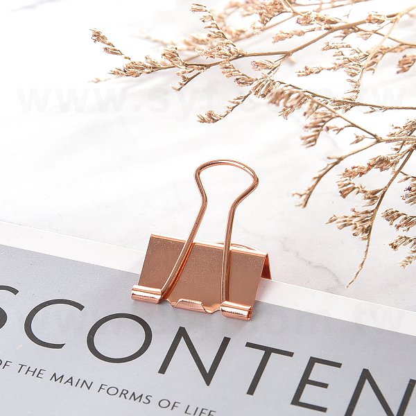 25mm玫瑰金金屬長尾夾