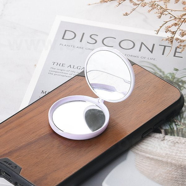 圓形款雙面鏡子手機架-背貼指環扣支架