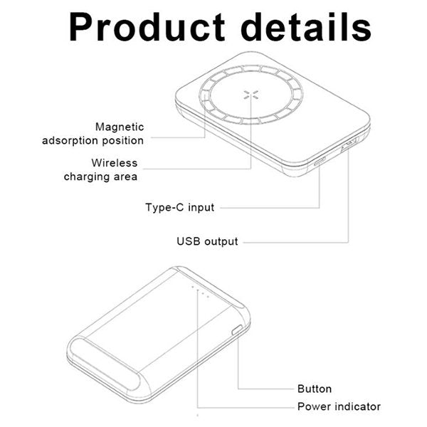 5000mAh磁吸充電行動電源