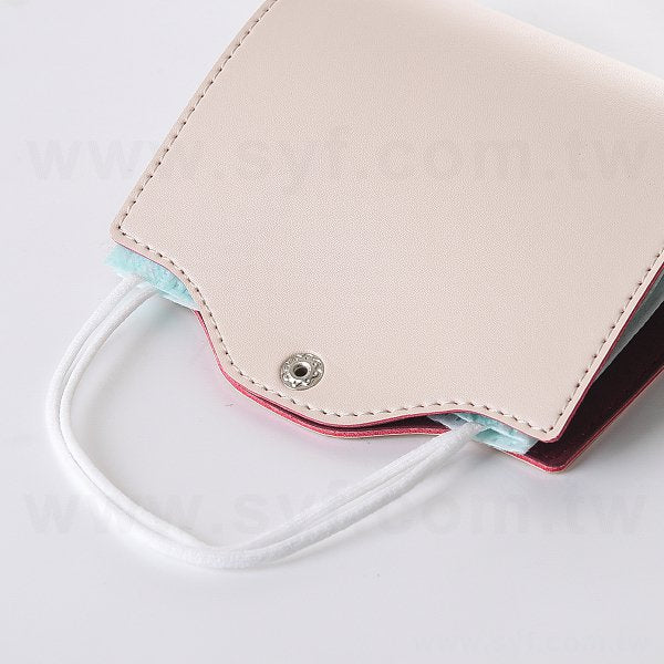 雙層PU皮革口罩收納夾