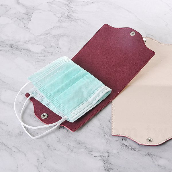 雙層PU皮革口罩收納夾