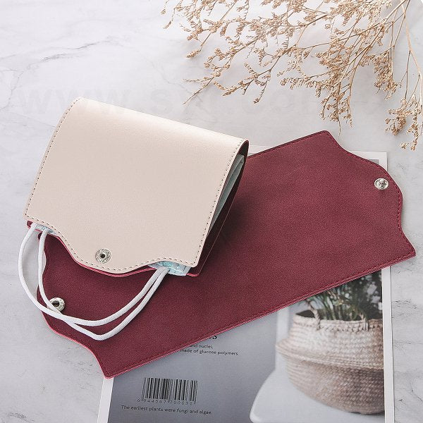 雙層PU皮革口罩收納夾