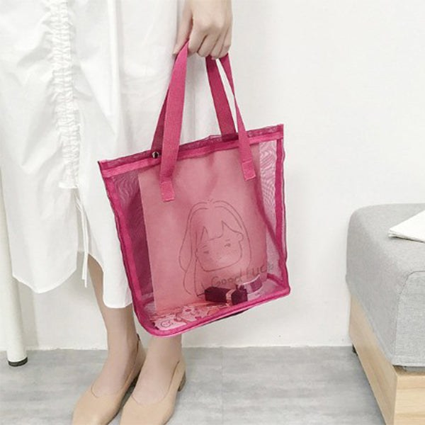 網紗手提戶外沙灘包