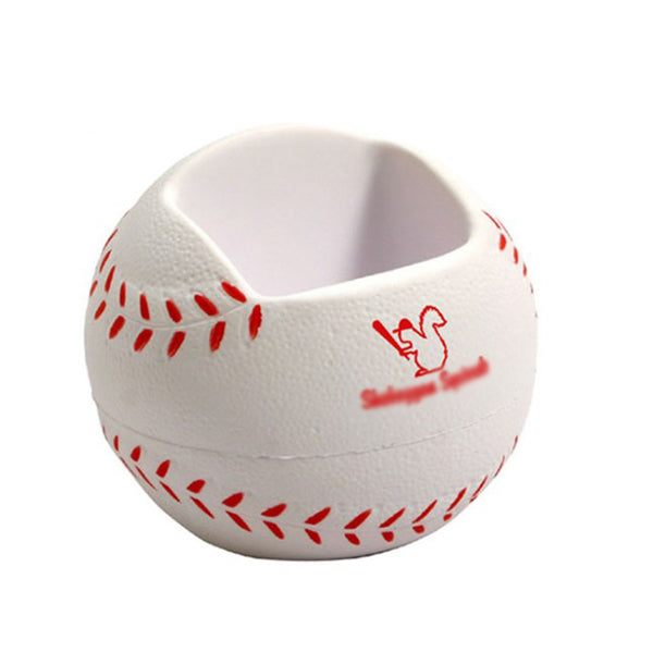 棒球造型PU壓力球手機座