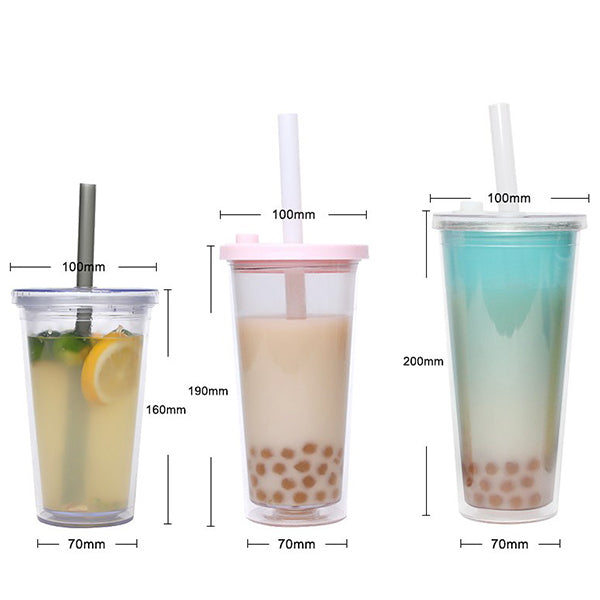 700ml珍珠奶茶雙層塑膠杯