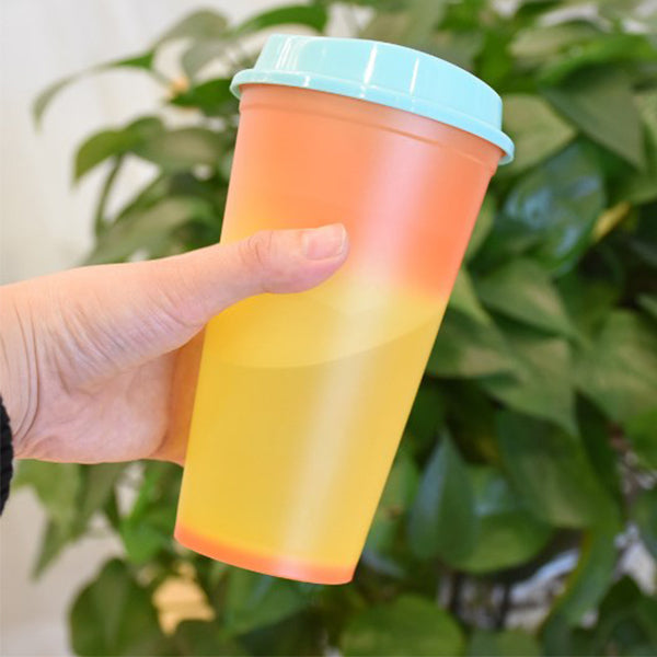 450ml熱變色塑膠咖啡杯