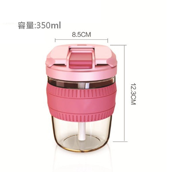 350ml便攜式防燙玻璃咖啡杯