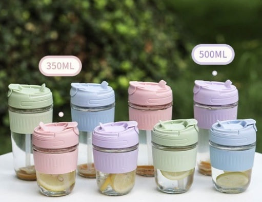 350ml500ml便攜式防燙玻璃咖啡杯