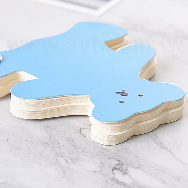 熊造形便條紙-W8.7*H9cm硬紙卡封面-局部上亮膜-65張內頁便條紙