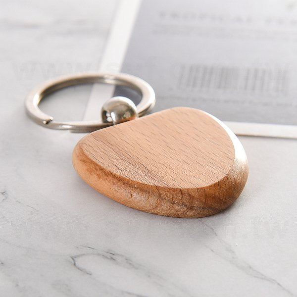 愛心造型木製鑰匙圈