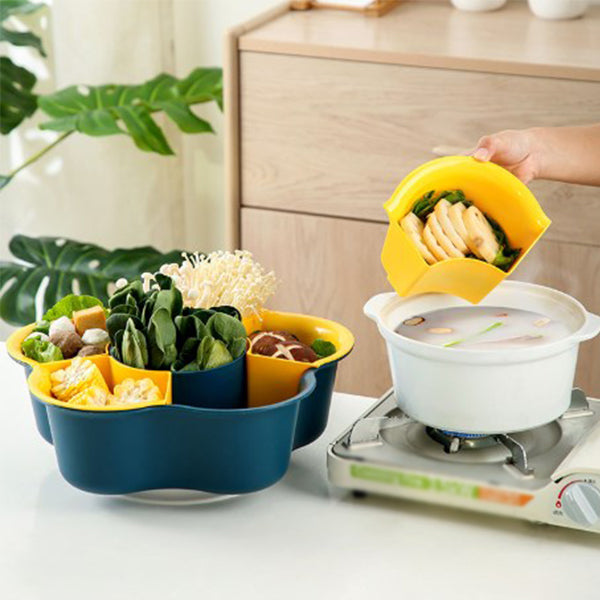 可旋轉雙層蔬果拼盤瀝水籃