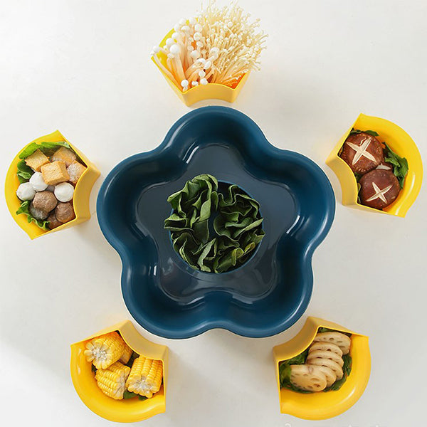 可旋轉雙層蔬果拼盤瀝水籃