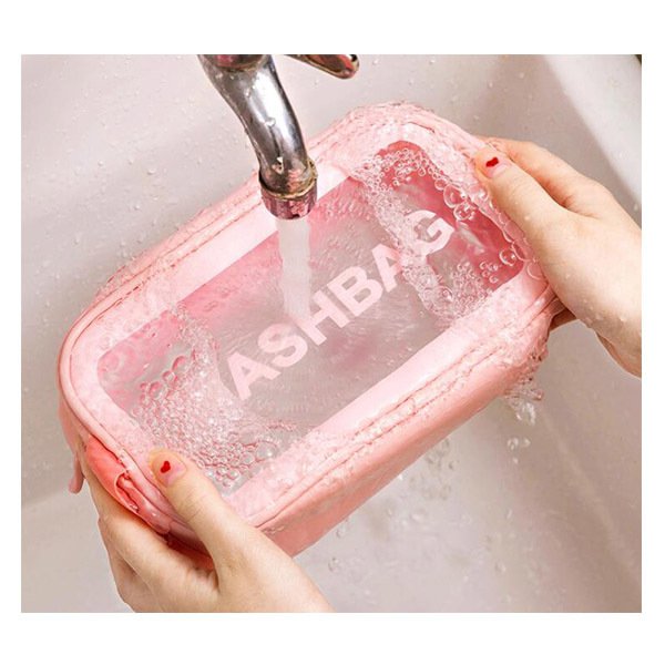 透明磨砂盥洗包三件組