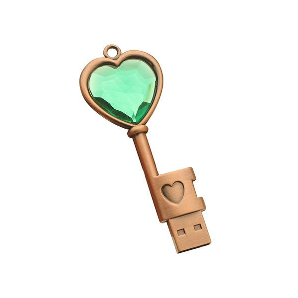 心型鑰匙造型金屬隨身碟