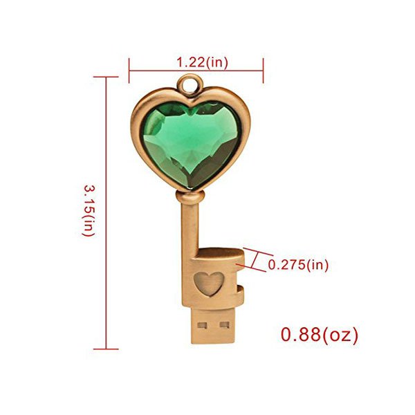 心型鑰匙造型金屬隨身碟