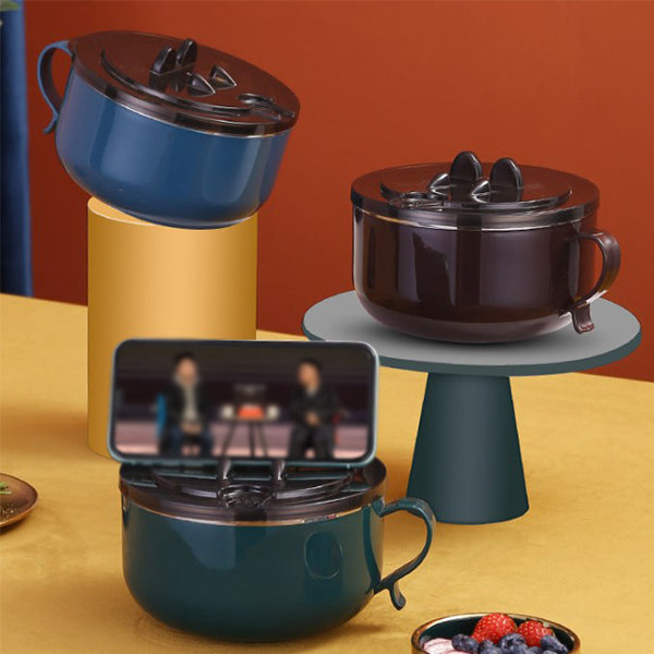 304不鏽鋼可濾水泡麵碗