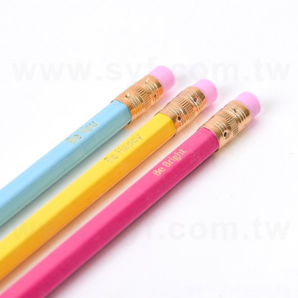 鉛筆-盒裝3入六角橡皮擦頭印刷筆桿禮品