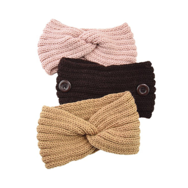 口罩減壓防勒鈕釦針織髮帶