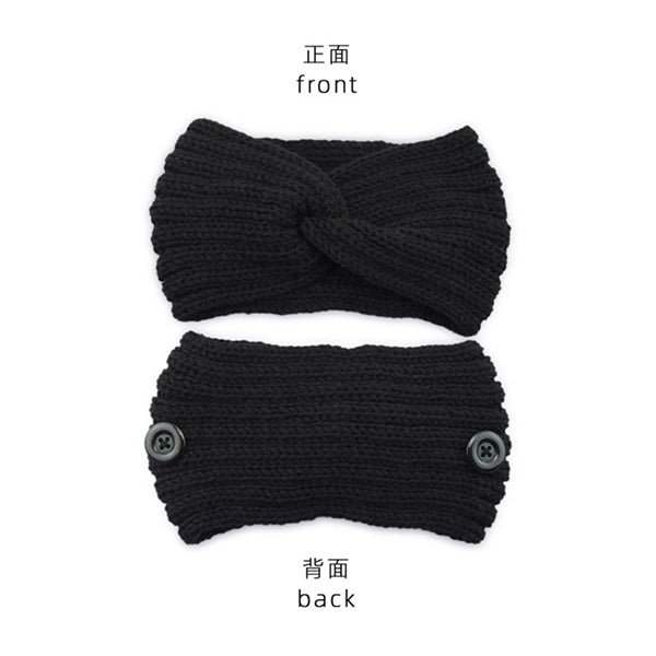 口罩減壓防勒鈕釦針織髮帶