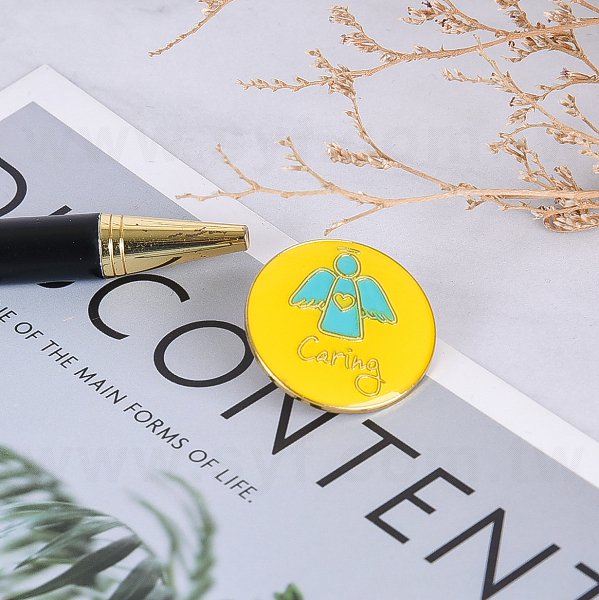 烤漆+玻麗金屬徽章-蝴蝶帽胸章