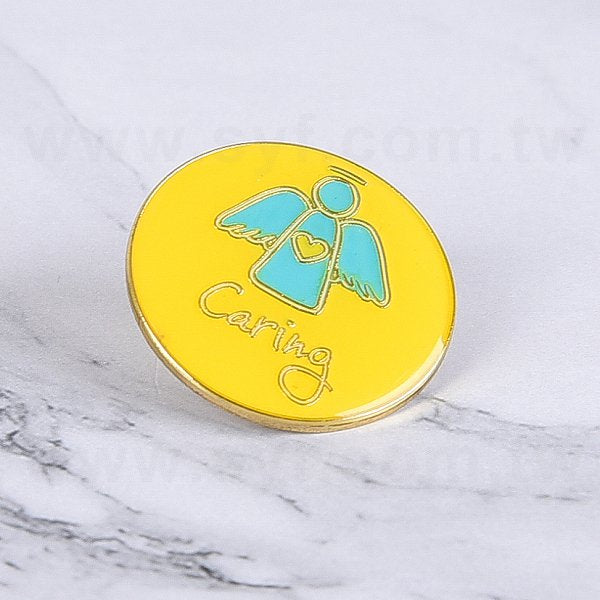 烤漆+玻麗金屬徽章-蝴蝶帽胸章