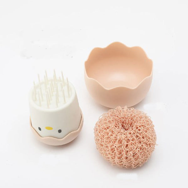 蛋殼雞造型菜瓜布清潔刷