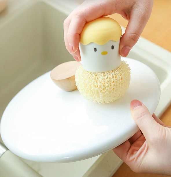 蛋殼雞造型菜瓜布清潔刷