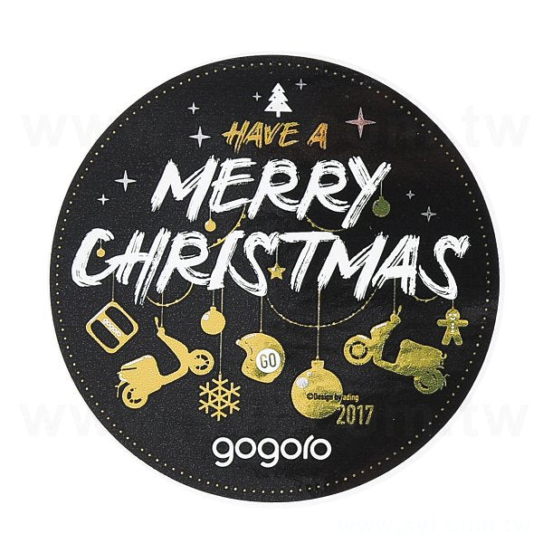 圓形亮面金屬貼紙(亮銀龍)+白墨70mm-貼紙彩色印刷(同33CA-0042)