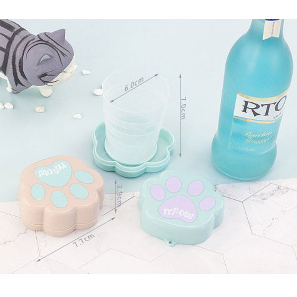 貓爪造形伸縮摺疊杯