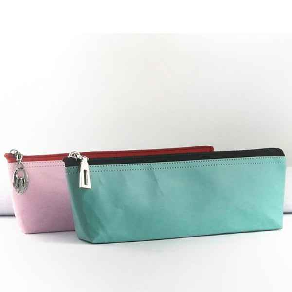 簡約純色可水洗牛皮紙筆袋