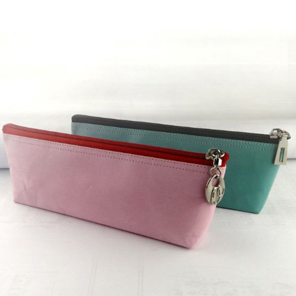 簡約純色可水洗牛皮紙筆袋