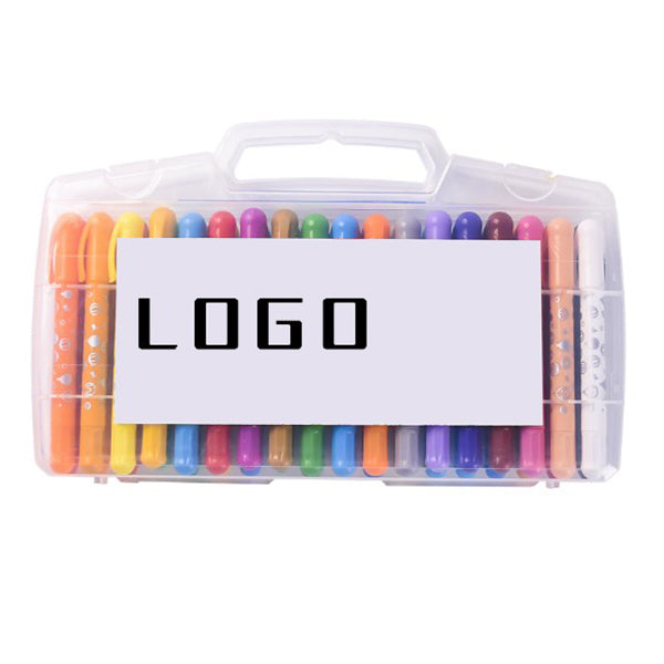 24色水溶性可水洗旋轉蠟筆盒裝組