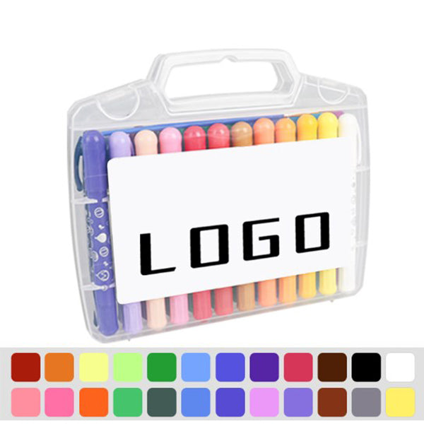 24色水溶性可水洗旋轉蠟筆盒裝組